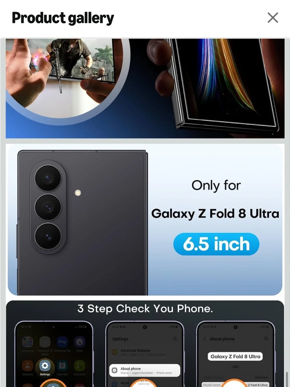 Samsung galaxy Z fold 8 ultra screen protector